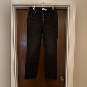 Cabi Button Fly Straight Black Jeans - Size 8